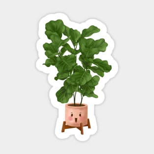 Cute Plant Illustration, Fiddle leaf Fig Illustration 2 Sticker